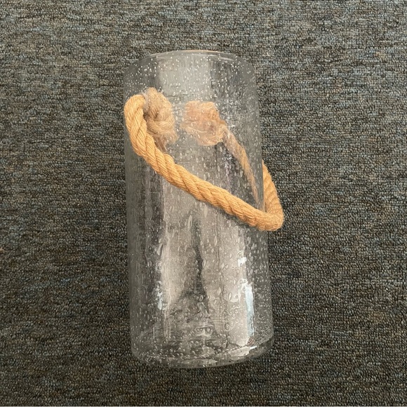 Hand blown bubble glass candle holder - Picture 2 of 4